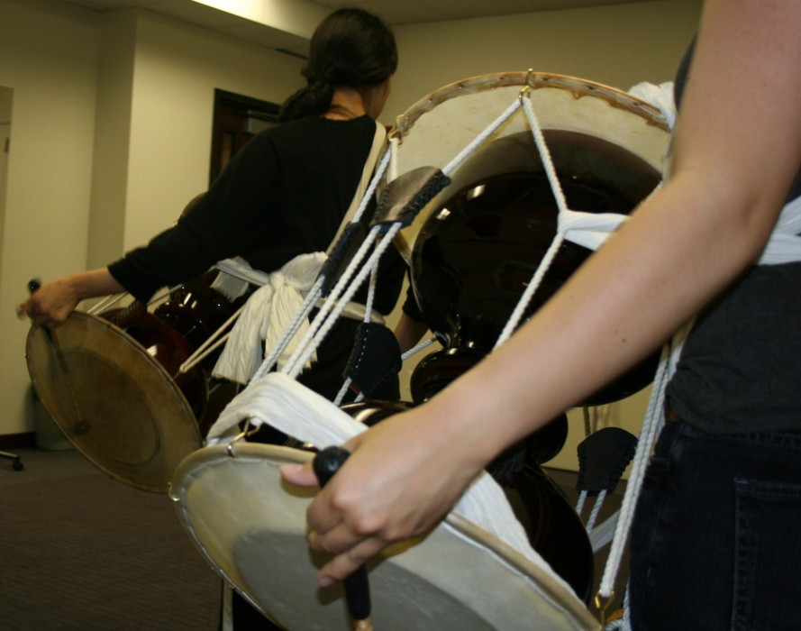 Close up of Korean drums